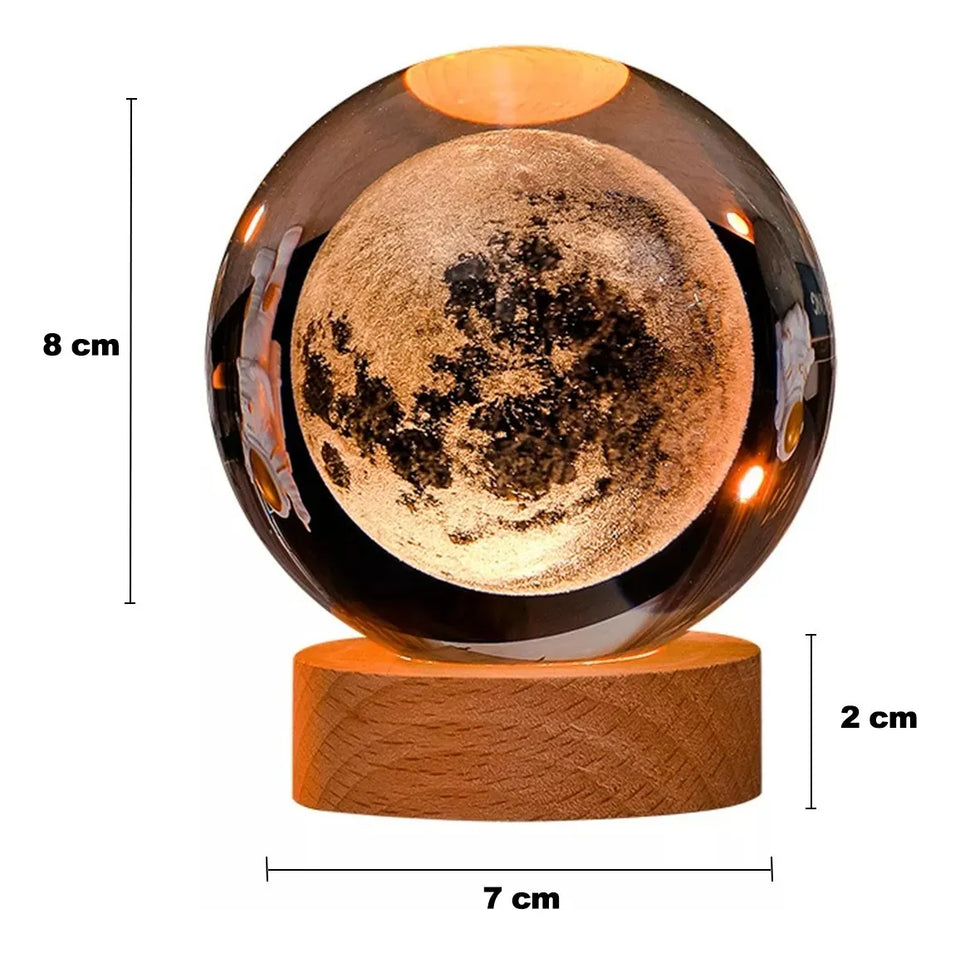 Lampara Luna Llena 3d Flotante